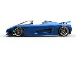 Awesome blue sportscar - side view photo