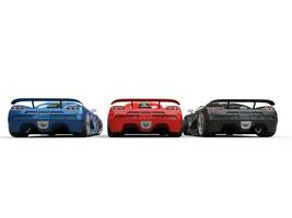 Row of sportscars - back view photo