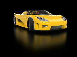 amarillo coche deportivo con reflexión foto