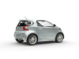 Nice Modern Silver Compact Car - Rear Side View photo