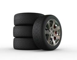 Car tires and car wheel photo