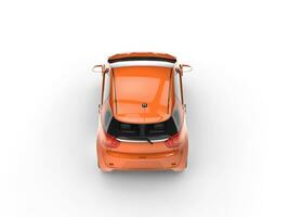 Orange Small Car - Top Back View photo