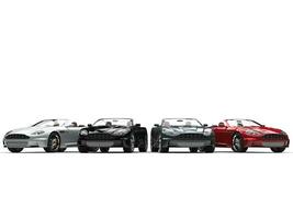 Row of convertible sports cars - front view photo