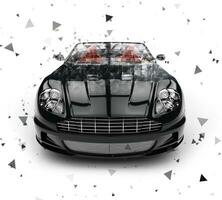 Black sports car - polygons photo