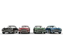 Row of awesome vintage cars - front view photo
