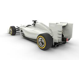 White formula one car - back view closeup photo