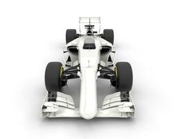 White formula one car - front view - isolated on white background. photo