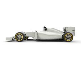 White formula one car - side view - isolated on white background. photo