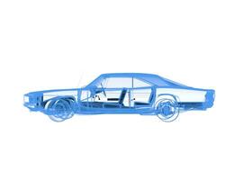 X-Ray car - muscle car model - isolated on white background. photo