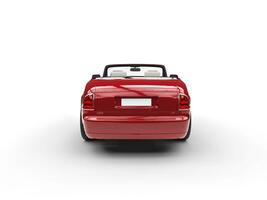 rojo lujo coche - espalda ver - aislado en blanco antecedentes foto
