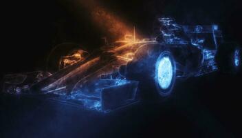 Formula One Car - Blue Smoke Illustration photo