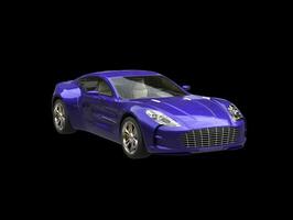 Purple sportscar - isolated on black background photo