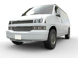 White van - front view closeup - isolated on white background 3D illustration photo