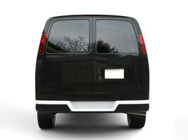 Black van - back view - isolated on white background - 3D illustration photo