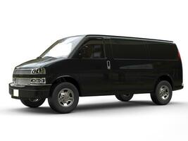 Black van - side view - isolated on white background - 3D illustration photo