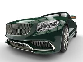 Cool green modern expensive car - headlight closep shot photo