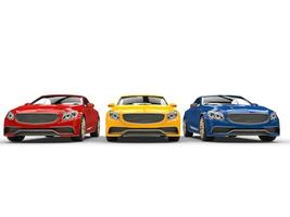 Modern cars - primary colors photo