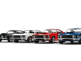 Colorful classic muscle cars photo