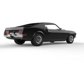 Awesome black muscle car - left side view photo