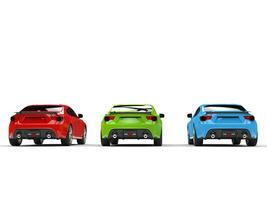RGB generic sports cars - back view photo