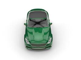 Metallic green business car - top view photo