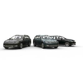 Brown, black and grey stylish family cars - studio shot photo