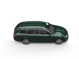 Dark green family car - top side view photo