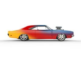 Colorful vintage muscle car - side view photo