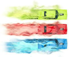 RGB muscle cars - smoke trails visual effect photo