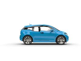 Blue electric car - side view photo