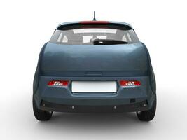 Grey blue small electric car - back view photo