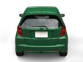 Dark green metallic modern compact car - back view photo