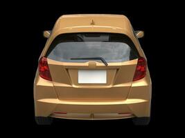 Golden metallic modern compact car - back view photo