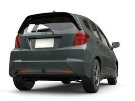 Slate gray metallic modern compact car - back view photo