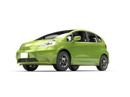 Green metallic modern compact car photo