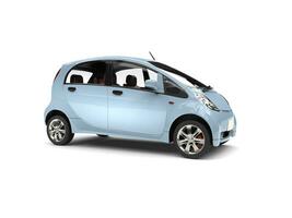 Cornflower blue small electric car - side view photo