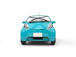 Turquoise blue small modern car photo