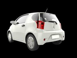 White small urban modern electric car - taillight view photo