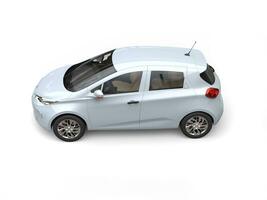 Modern white electric car - top side view - 3D Illustration photo