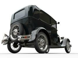 Black vintage car - rear wheel shot - 3D Render photo