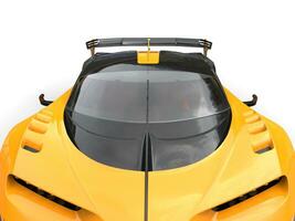 Yellow race car - hood closeup shot - 3D Illustration photo