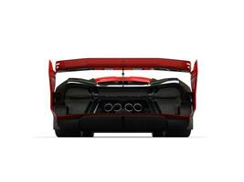 Powerful red super race car - back view - 3D Illustration photo