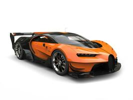 Black and orange supercar - studio shot - 3D Illustration photo