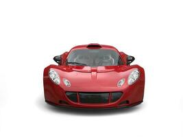 Cherry red modern supercar - front view photo