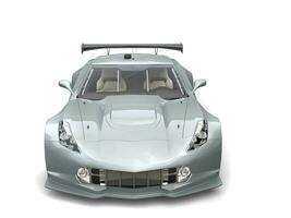 Silver endurance race car - front view photo