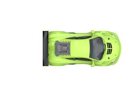 Spring green modern sports car - top down view photo