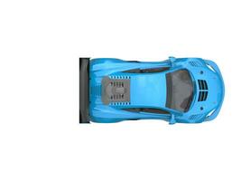 Royal blue modern sports car - top down view photo