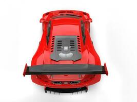 Futuristic red sportscar - top down view photo