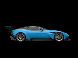 Light sky blue awesome modern race car - side view photo