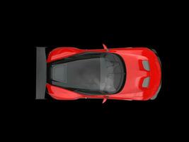 Black and red awesome modern race car - top view photo